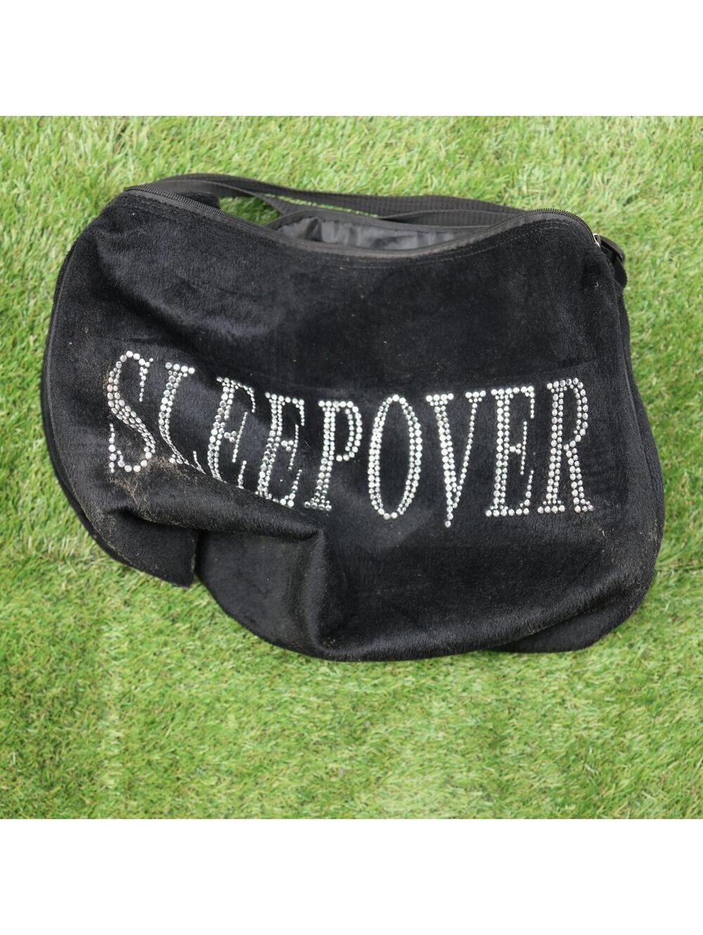 “SLEEPOVER” Rhinestone Duffel Bag